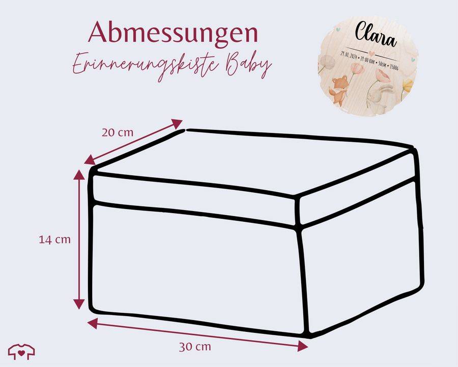 Shirtracer Erinnerungskiste Baby Personalisiert Erinnerungsbox Baby Erinnerungen Waldtiere Bär Fuchs Hase Eichhörnchen Shirtracer Fabrikpreis