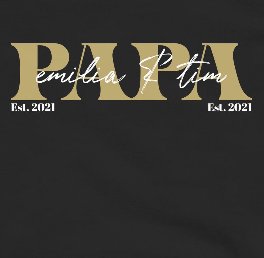 Shirtracer PAPA Geschenk mit Namen Kinder Datum Geburtsjahr Weihnachten Geburtstag: T-Shirt Shirtracer Exklusive Angebote