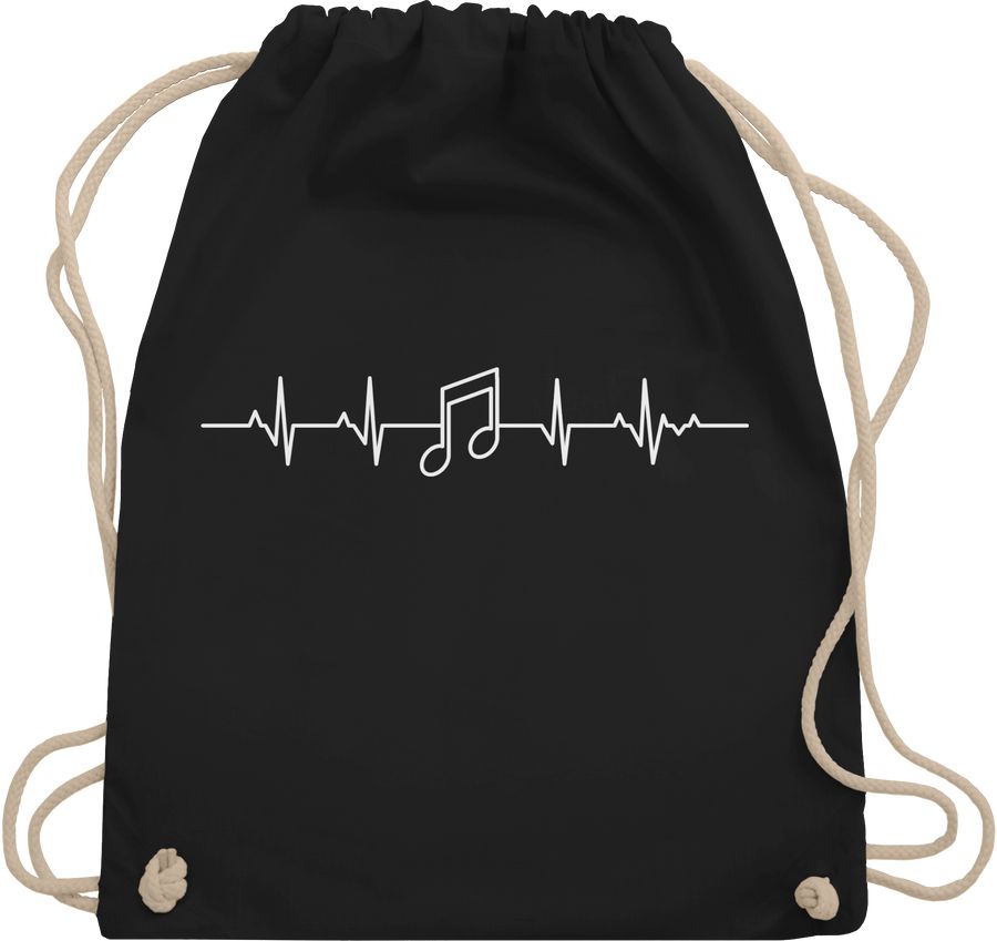 Shirtracer Herzschlag Musik Note: Tshirt Turnbeutel Shirtracer