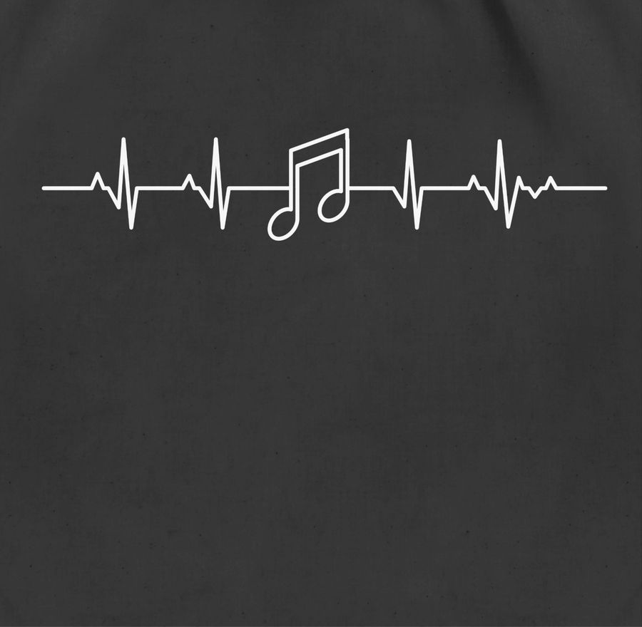 Shirtracer Herzschlag Musik Note: Tshirt Turnbeutel Shirtracer Räumungsverkauf