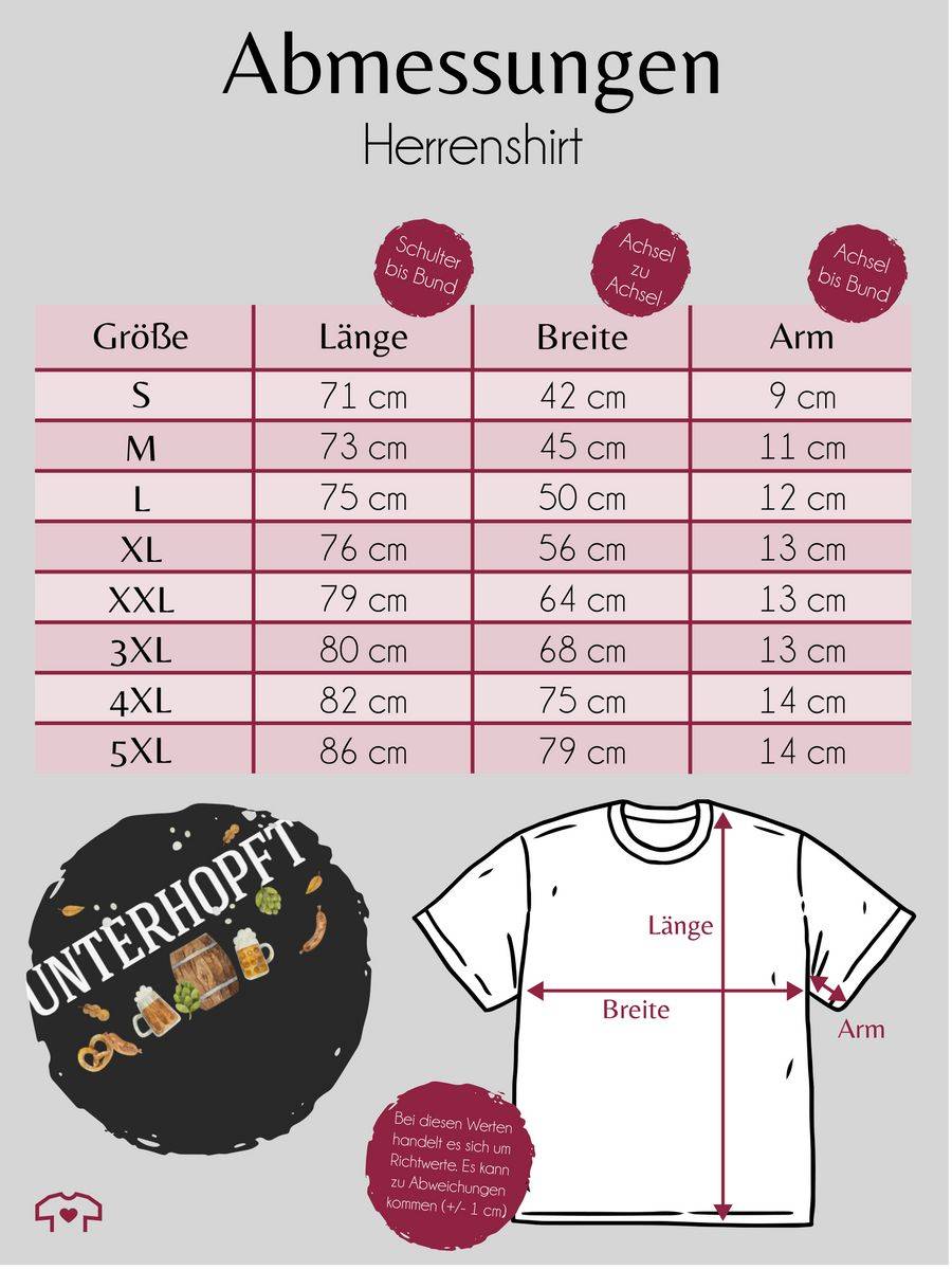 Shirtracer Unterhopft - Schriftzug und Volksfest Symbole: T-Shirt Turnbeutel Shirtracer Sonderangebote
