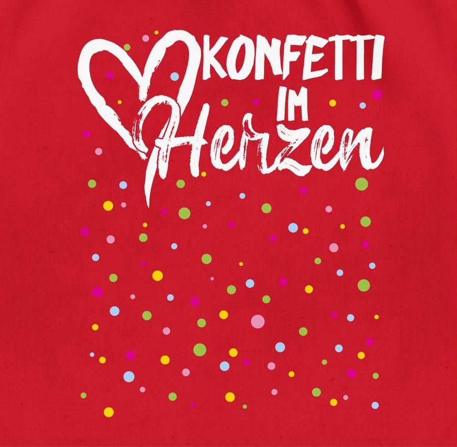 Shirtracer Konfetti im Herzen - weiß: T-Shirt Rucksack Shirtracer Super Sparpreis