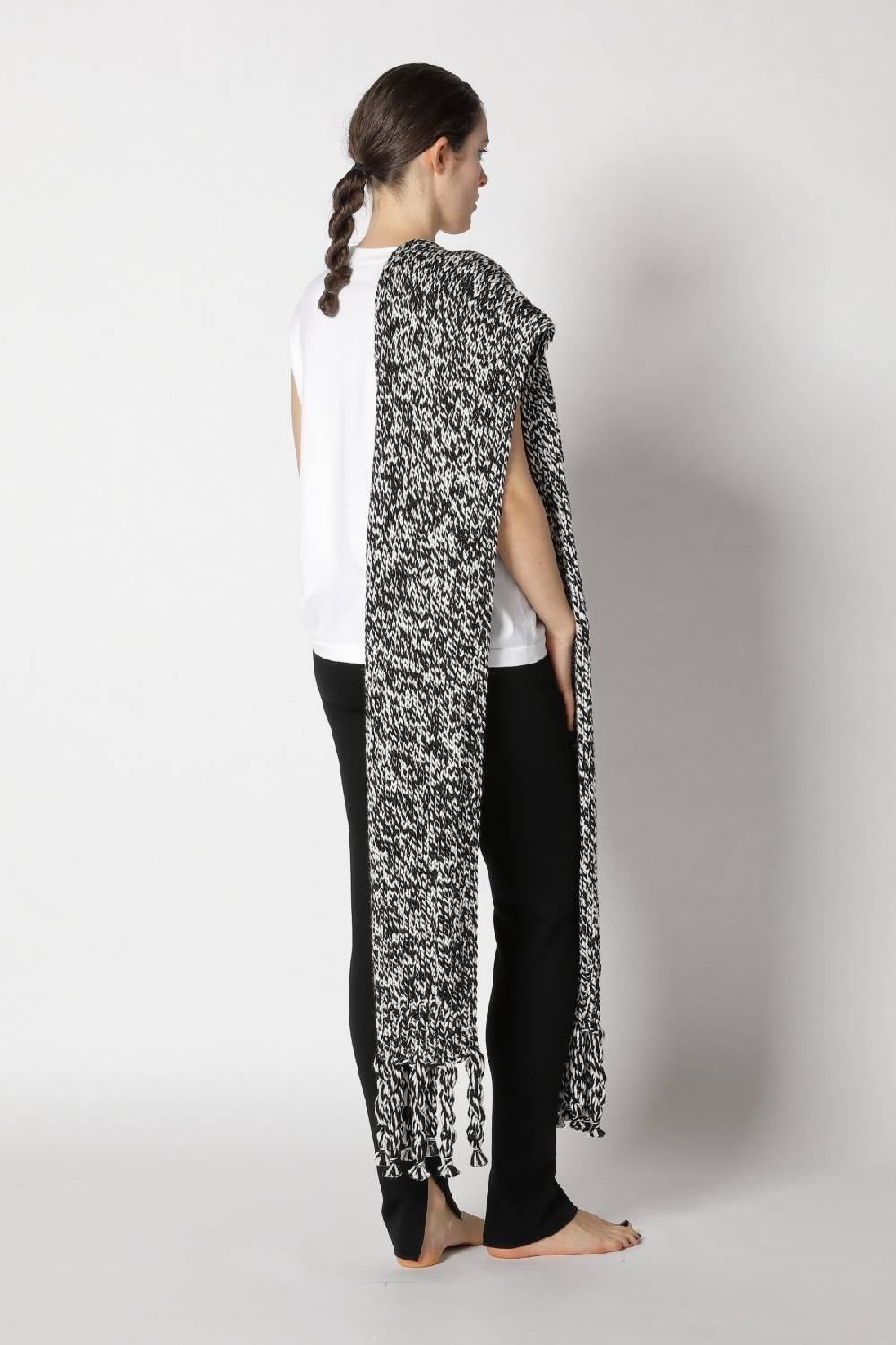 Sminfinity stretchy shell top + milano slim cut pants + contrast mouliné scarf Fabrik Onlineshop
