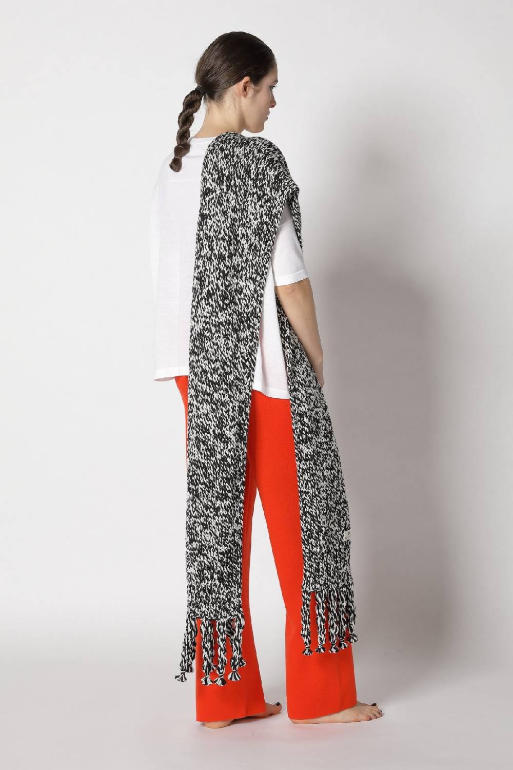 Sminfinity flowing cape jumper + milano palazzo pants + contrast mouliné scarf Valentinstagsangebot
