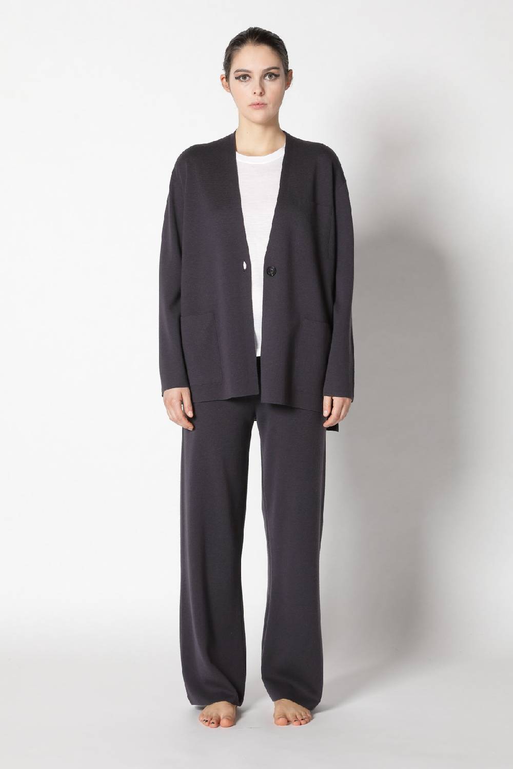 Sminfinity milano one button jacket + flowing cape jumper + milano palazzo pants Exklusive Angebote