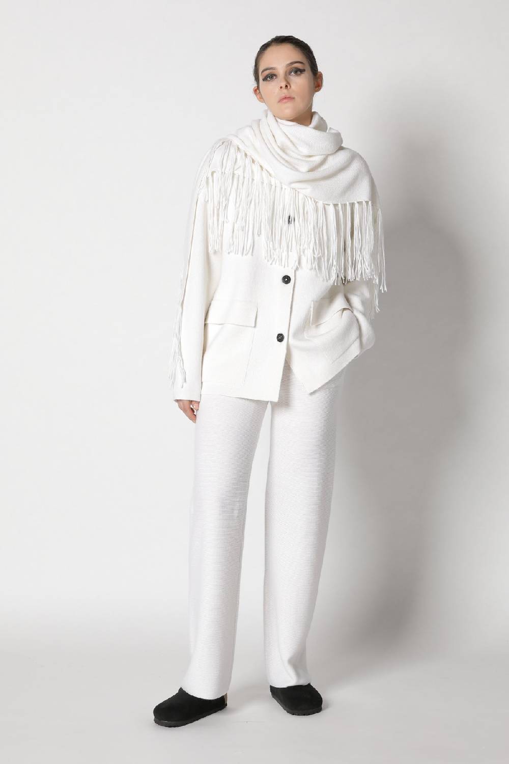 Sminfinity doubleface shirtjacket + garter triangle + garter palazzo pants Große Rabatte