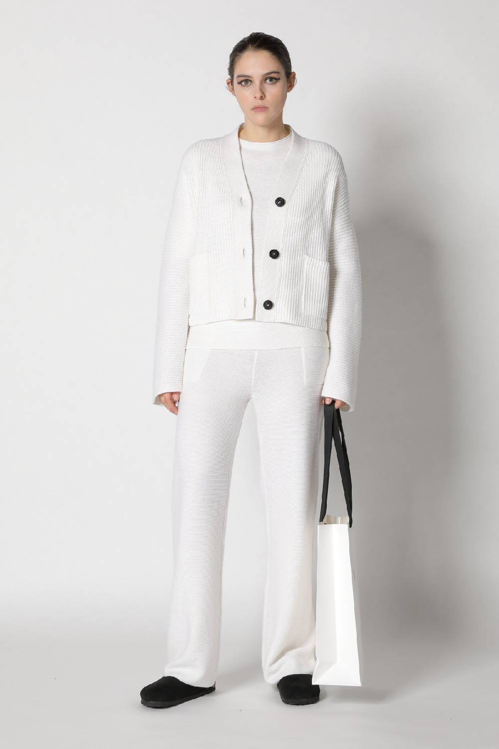 Sminfinity slouchy rib cardigan + garter T jumper + garter palazzo pants Saisonale Angebote