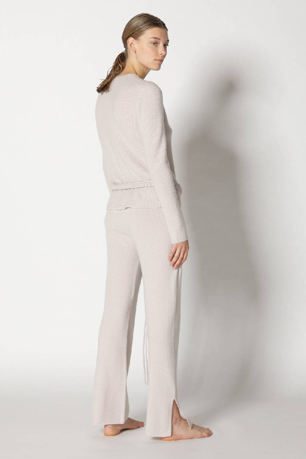 Sminfinity pure fitted rib V neck + pure slitted pants + hang loose ring belt Bis zu 50% Rabatt