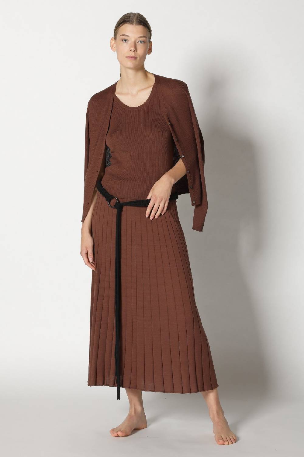 Sminfinity silky rib cardy + silky rib tank top + silky sun rib skirt + hang loose ring belt Vierteljährliche Förderung