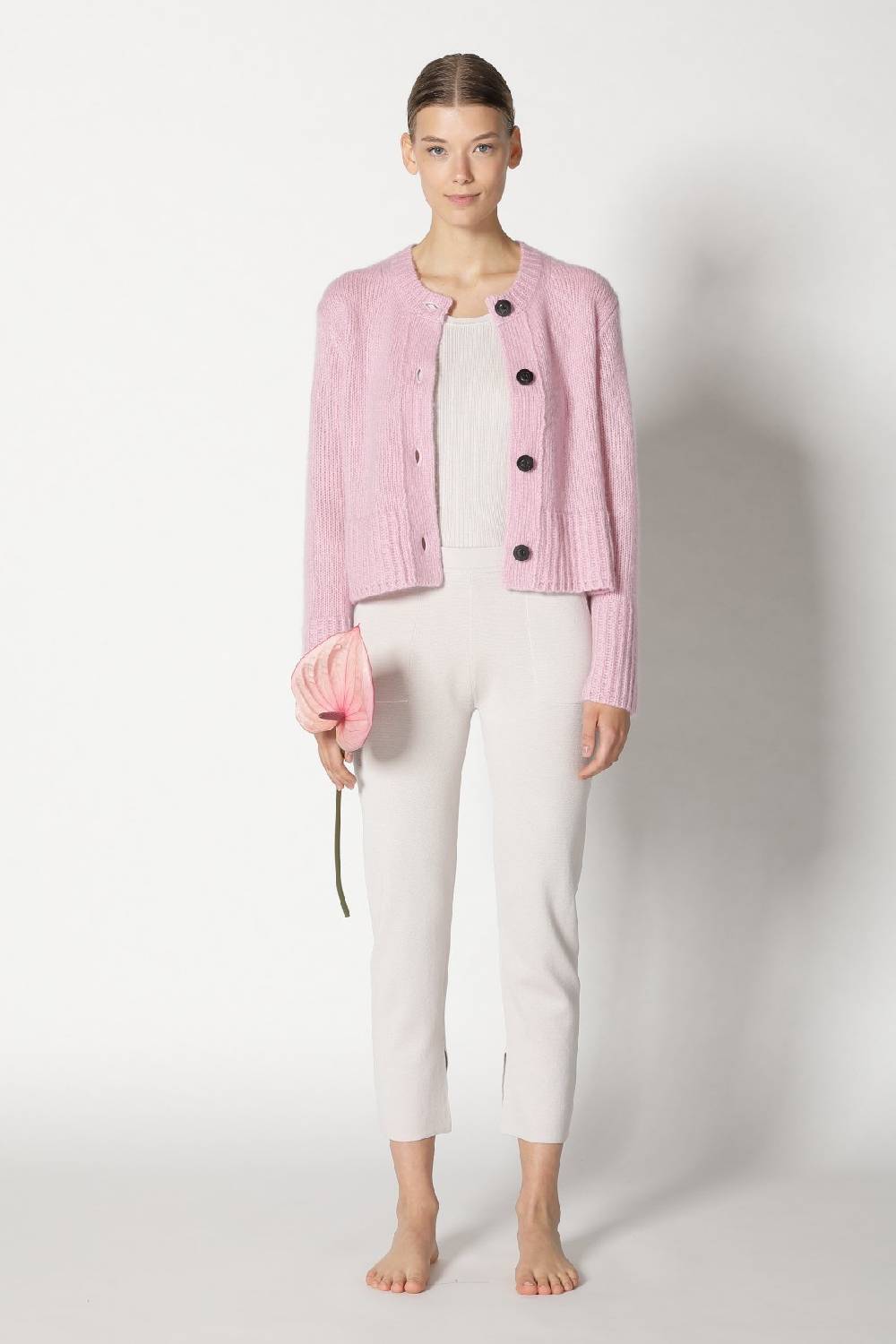 Sminfinity fluffy cropped jacket + silky rib tank top + silky cropped pants Rabatte dieses Monats