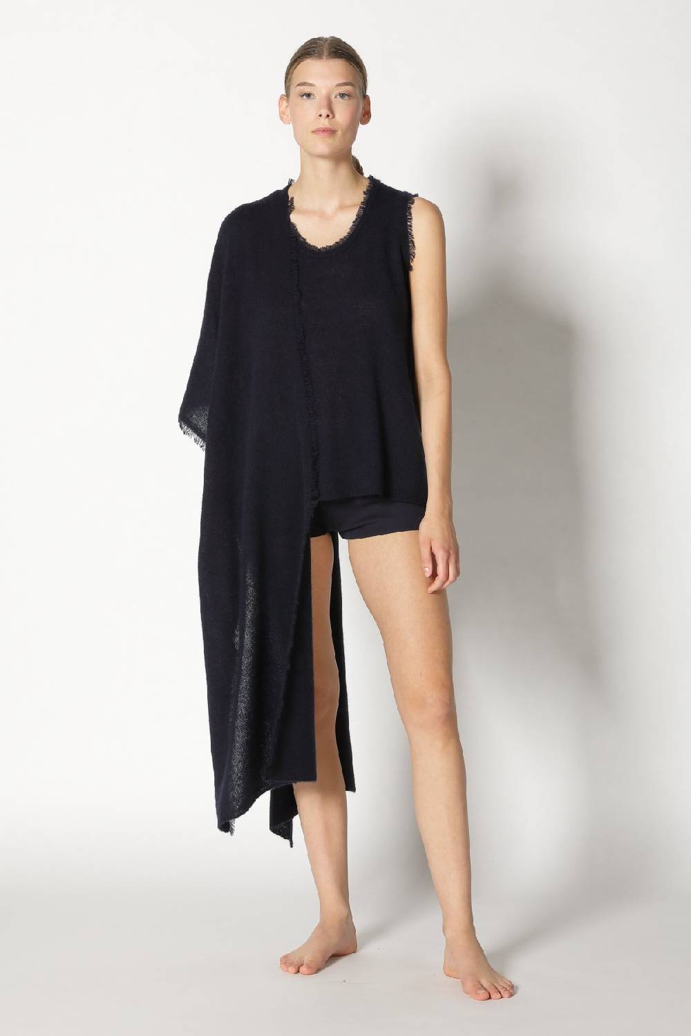 Sminfinity fluffy fringe plaid + fluffy fringe jacket + fluffy fringe crew top Fabrik Onlineshop