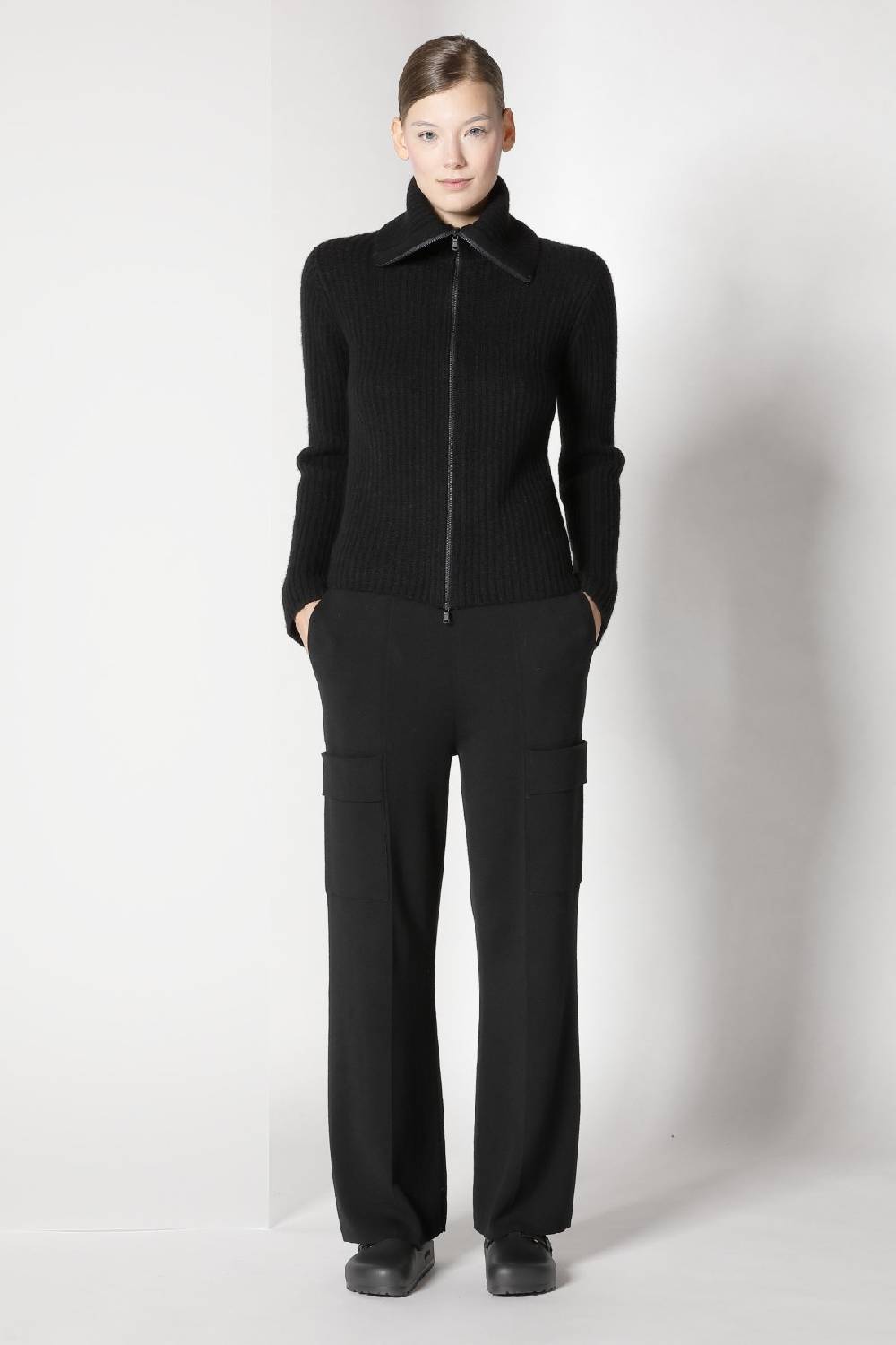 Sminfinity blurry ribbed zip-jacket + cargo bellbottom pants Muttertagsangebot