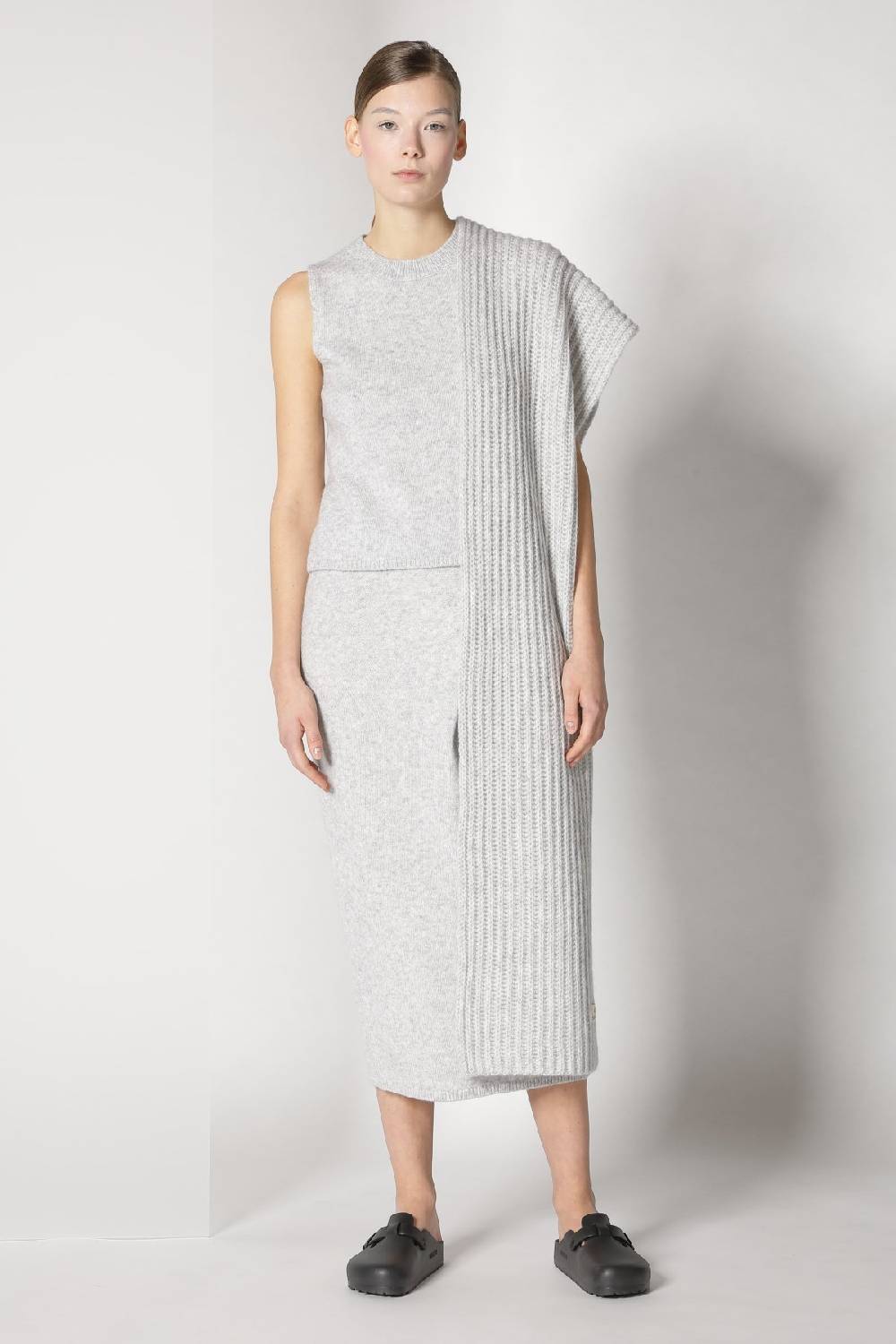 Sminfinity blurry ribbed scarf + blurry crew top + blurry tulip skirt Heißer Verkauf