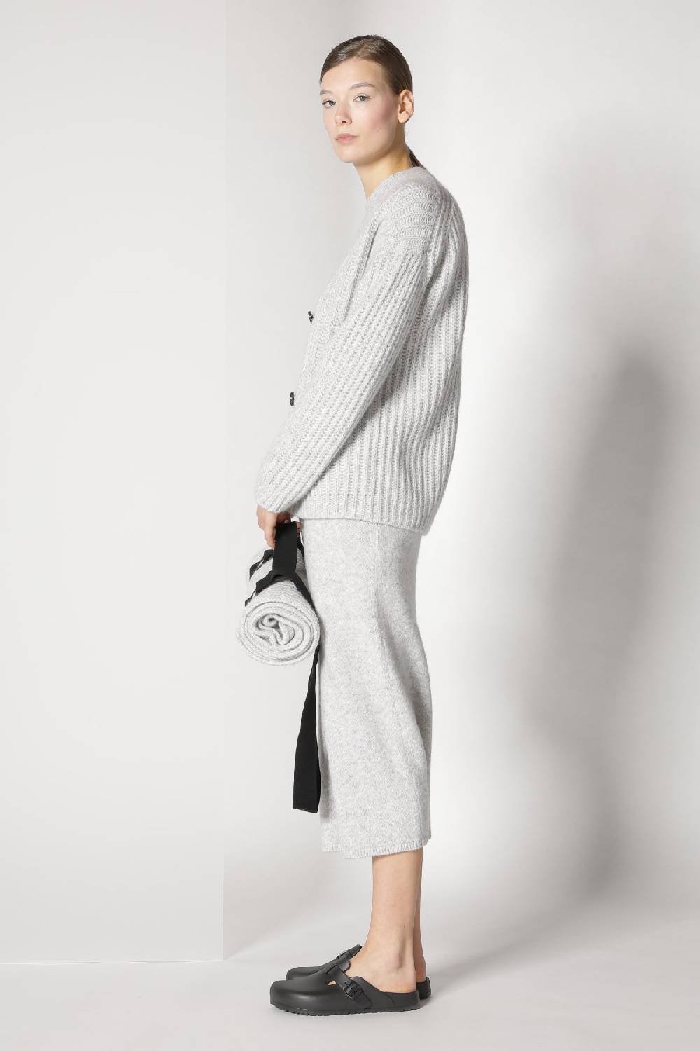 Sminfinity blurry ribbed cardigan + blurry crew top + blurry tulip skirt Online Outlet
