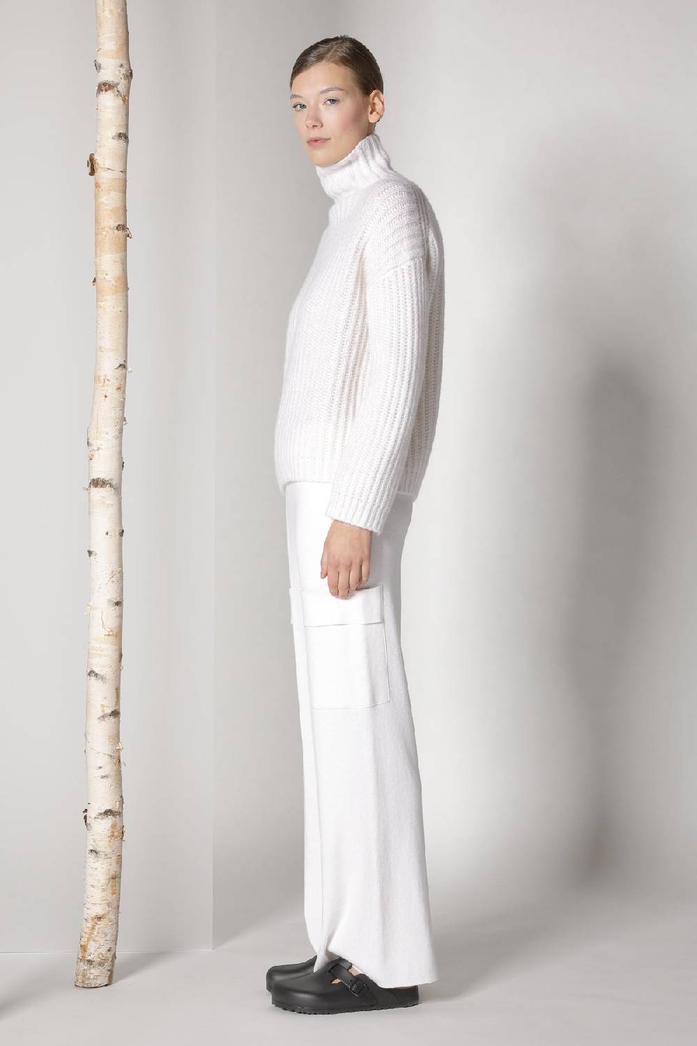 Sminfinity blurry ribbed turtleneck + cargo bellbottom pants Große Rabatte