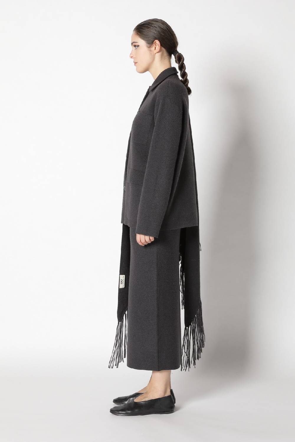 Sminfinity doubleface shirtjacket + garter triangle + garter maxi skirt Fabrikladen