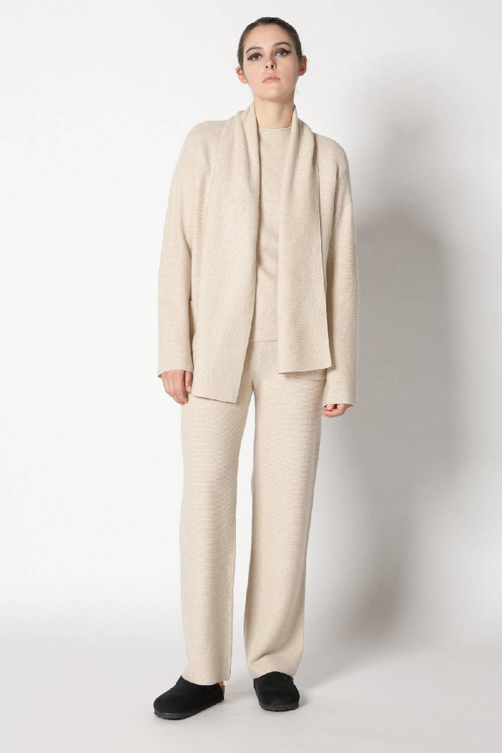 Sminfinity garter scarf jacket + garter T jumper + garter palazzo pants Online