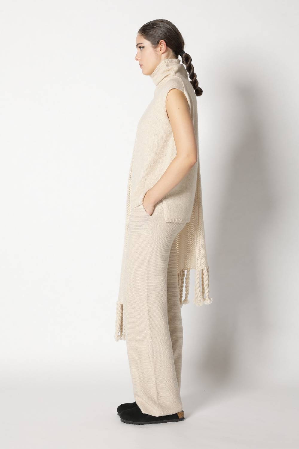 Sminfinity blurry turtle top + blurry chunky scarf + garter palazzo pants Schlussverkauf