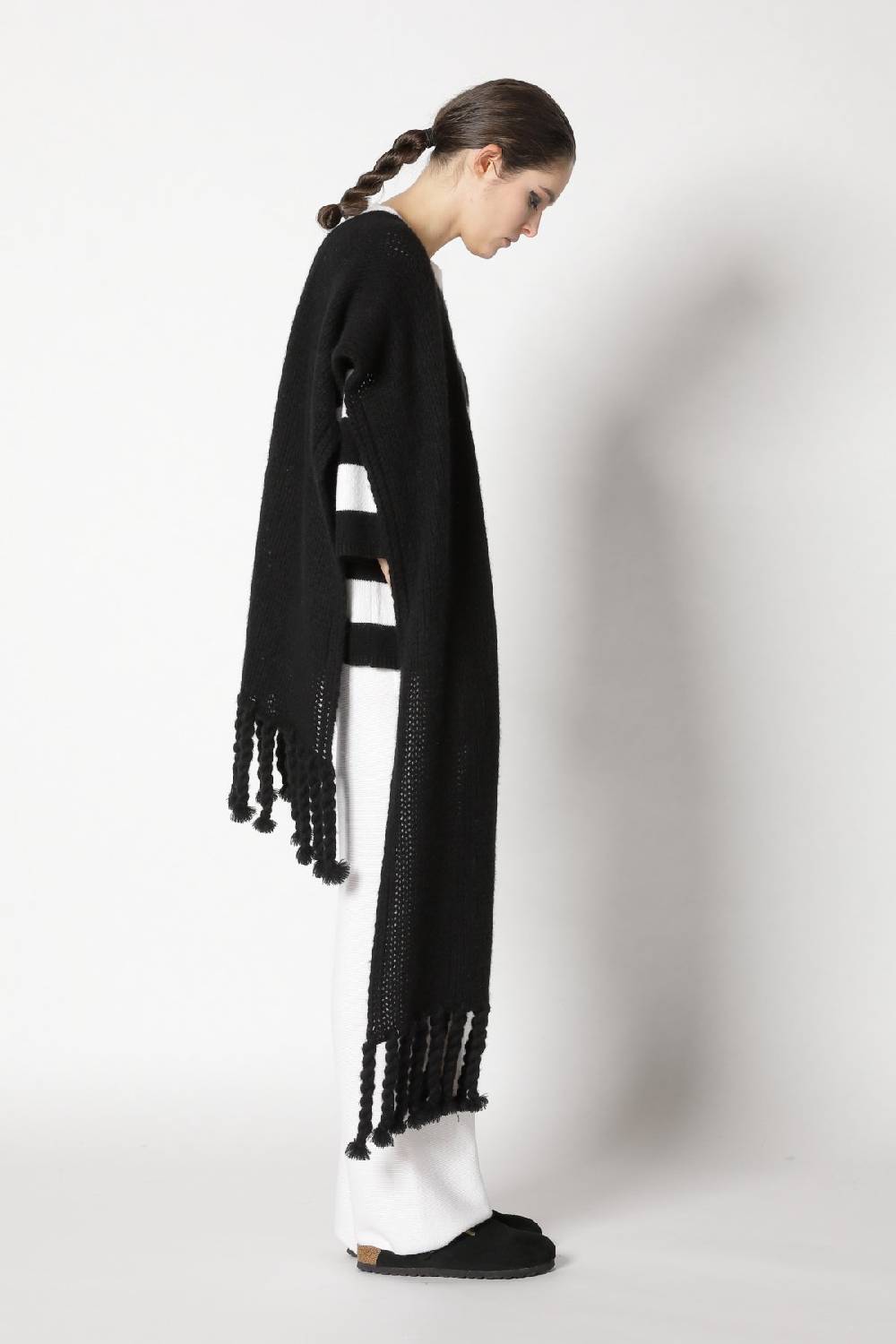 Sminfinity blurry stripe jumper + blurry chunky scarf + garter palazzo pants Günstig kaufen