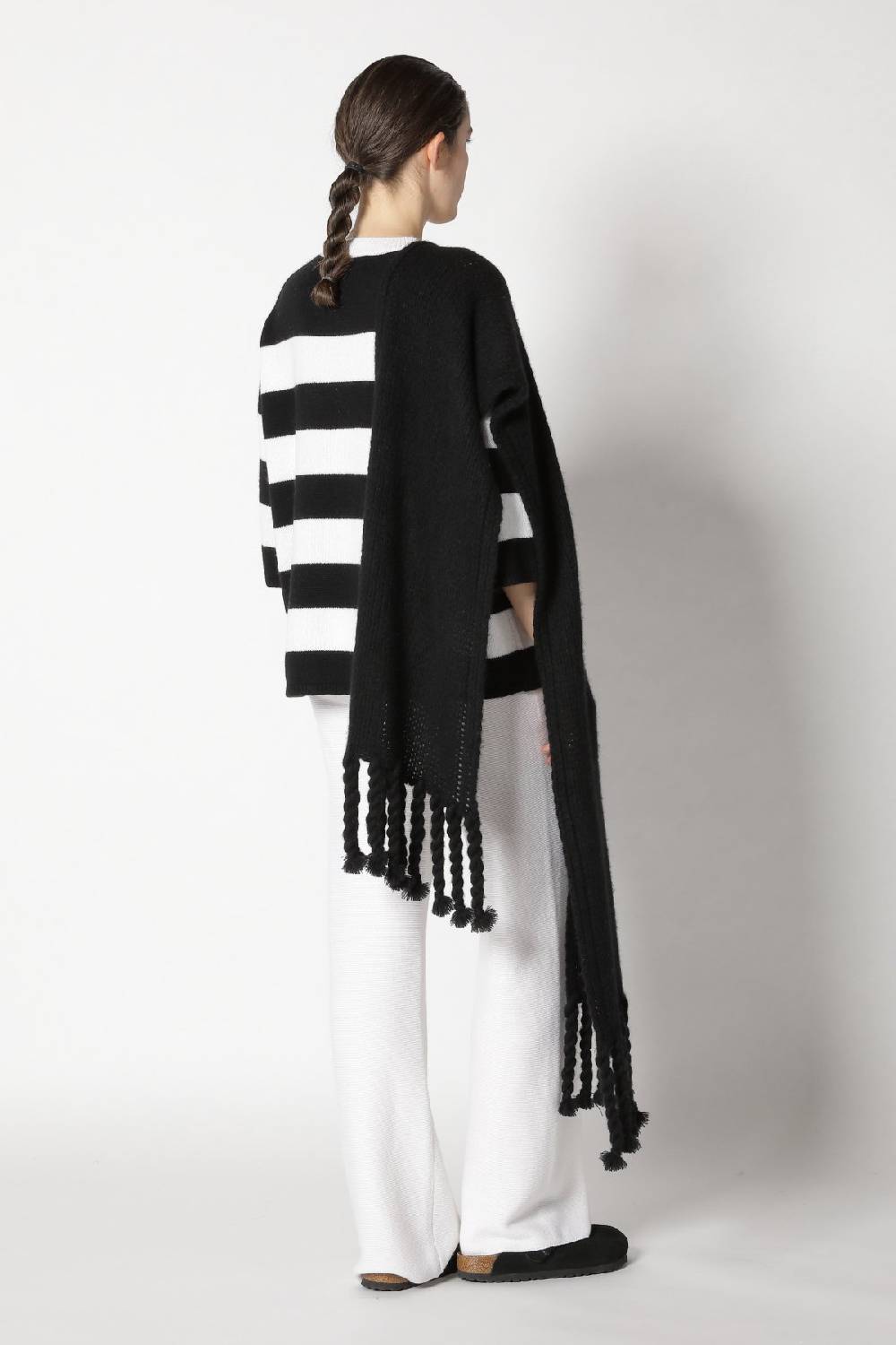 Sminfinity blurry stripe jumper + blurry chunky scarf + garter palazzo pants Versandkostenfrei