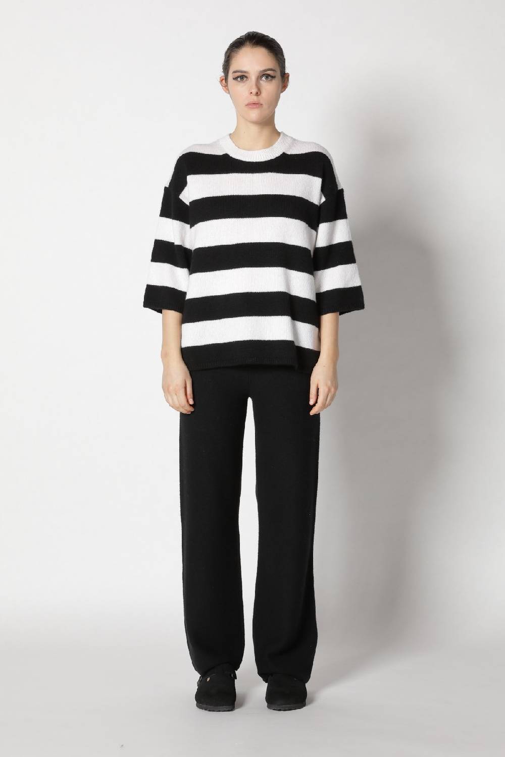 Sminfinity blurry stripe jumper + garter palazzo pants Preisnachlass