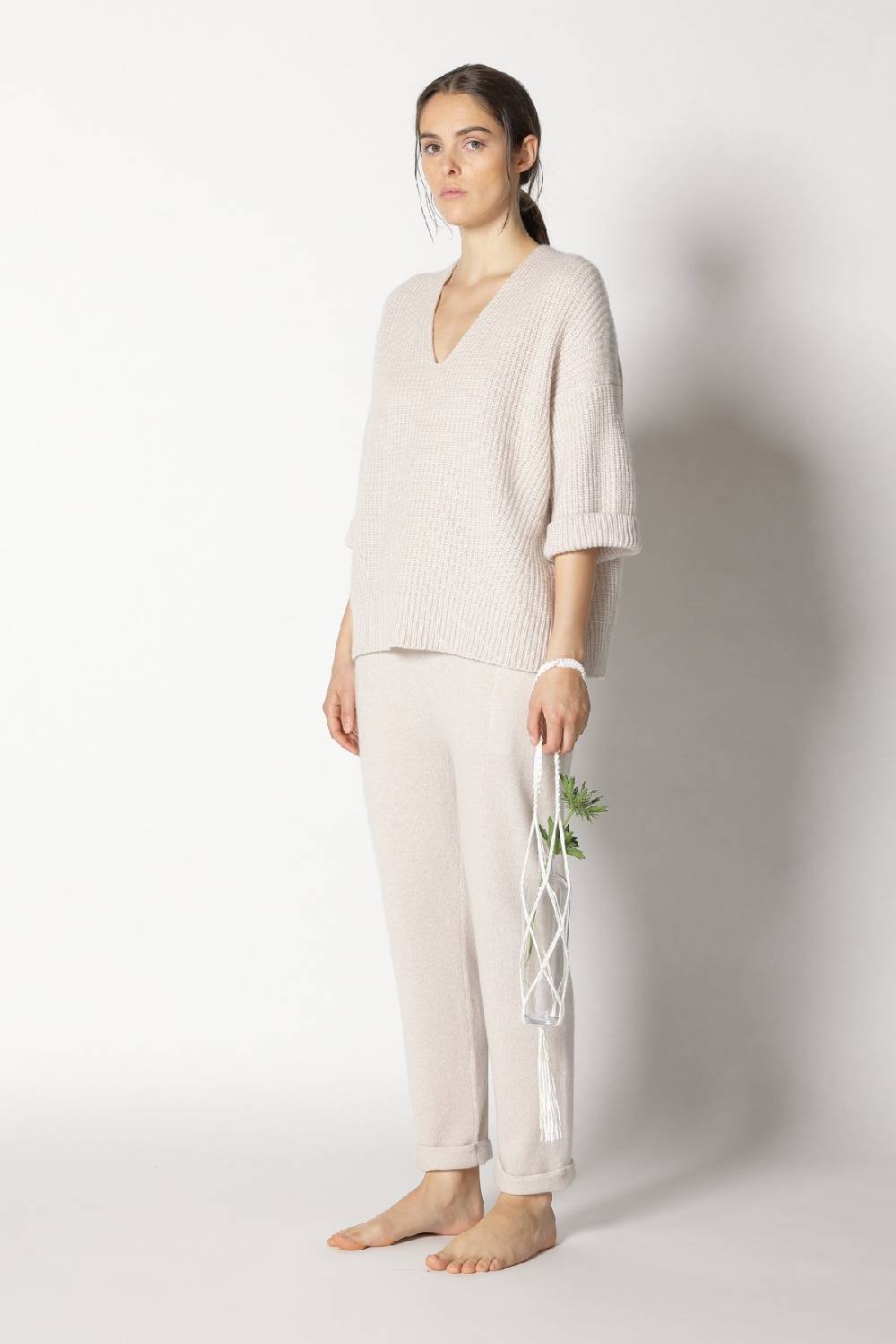 Sminfinity icon rib V neck + pure boat pants Super Rabatt