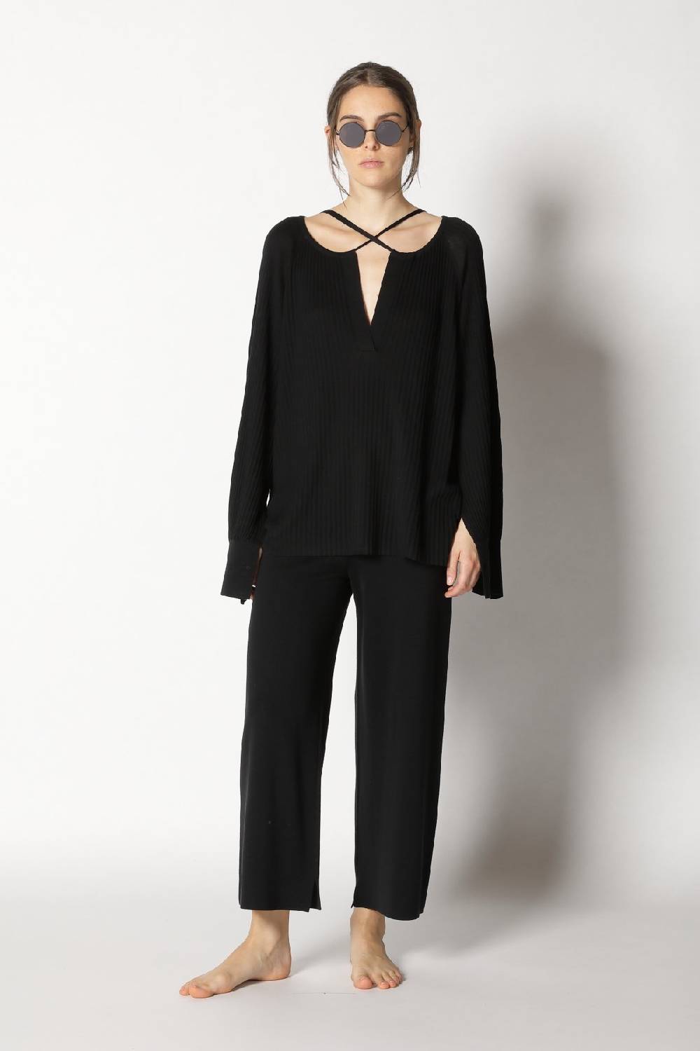 Sminfinity plissé drape tunic + milano culotte Kostenloser Versand international