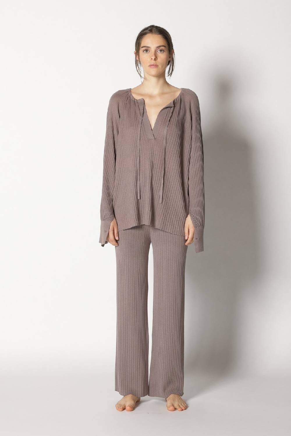 Sminfinity plissé drape tunic + plissé palazzo Online