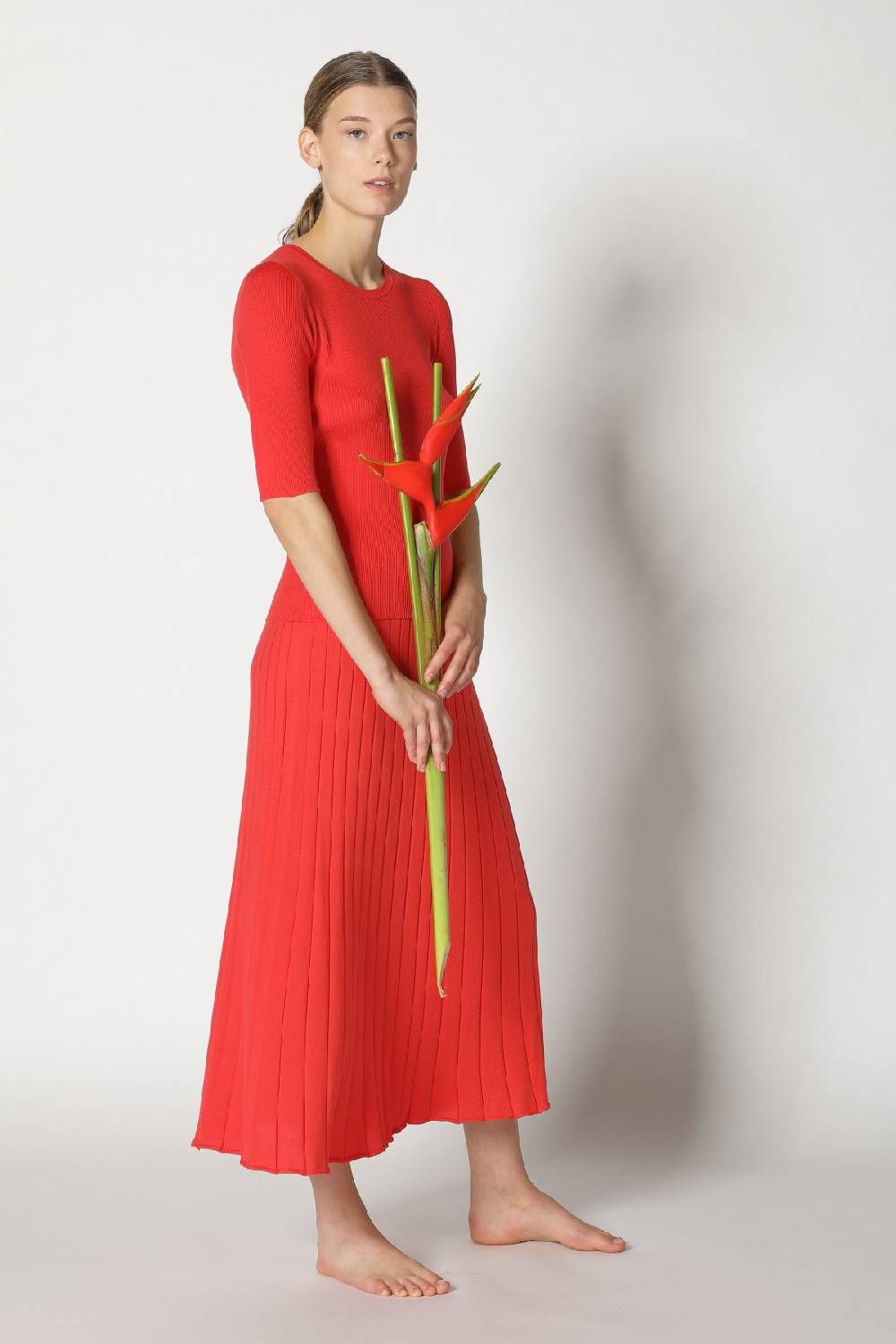 Sminfinity silky rib crew T + silky sun rib skirt Rabatt