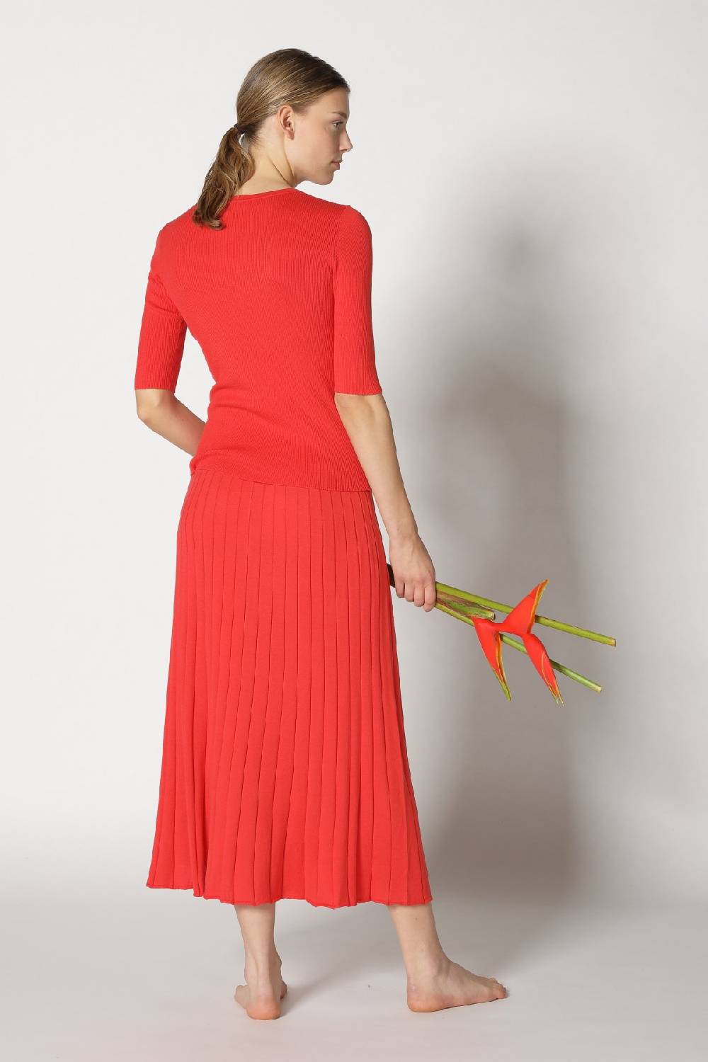 Sminfinity silky rib crew T + silky sun rib skirt Rabatt