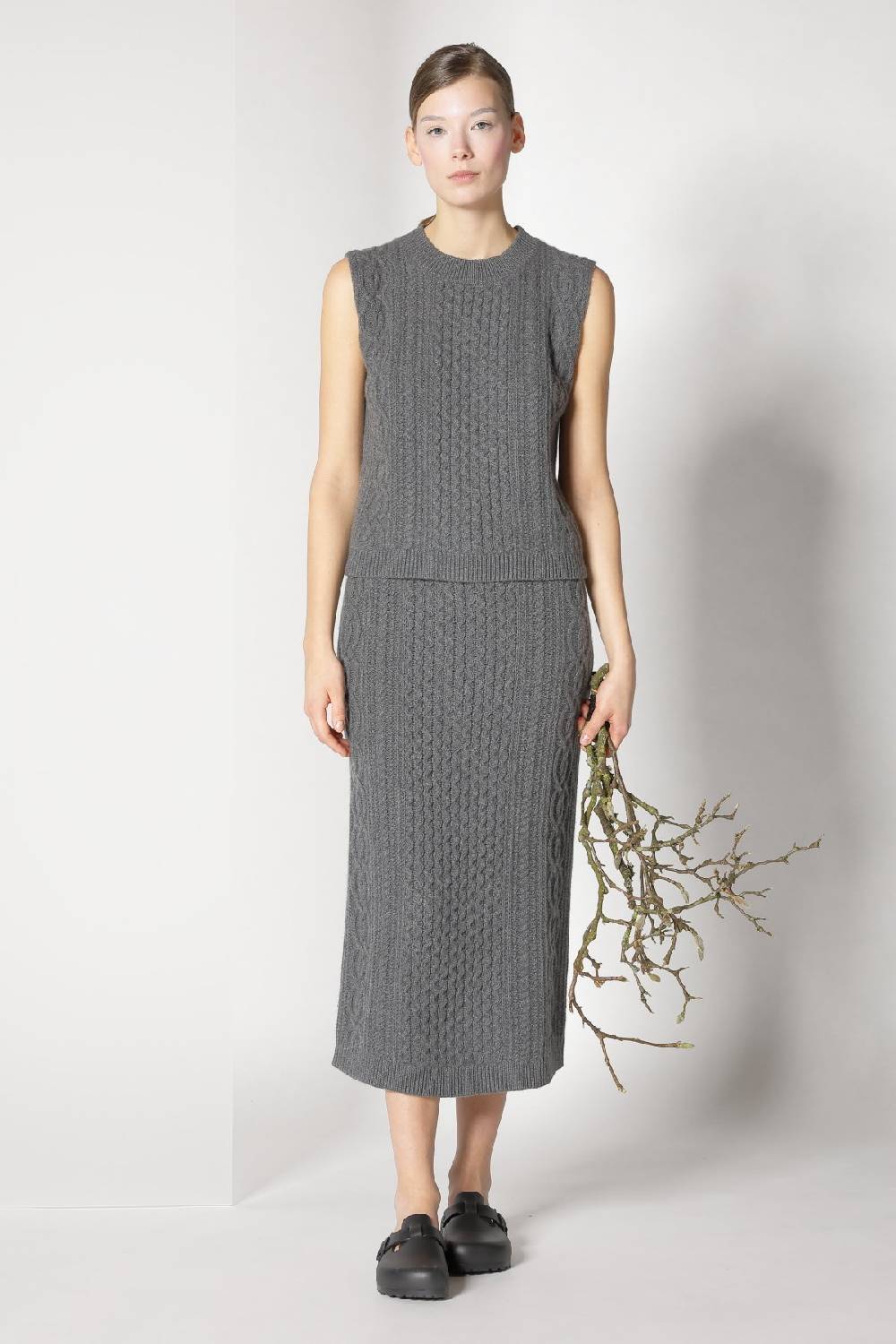 Sminfinity doubleface caban jacket + chilly cable top + chilly cable maxi skirt Begrenzte Freigabe