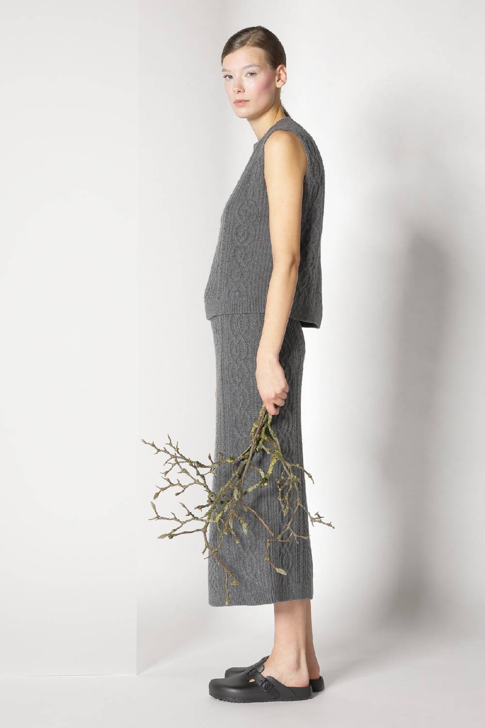 Sminfinity doubleface caban jacket + chilly cable top + chilly cable maxi skirt Begrenzte Freigabe