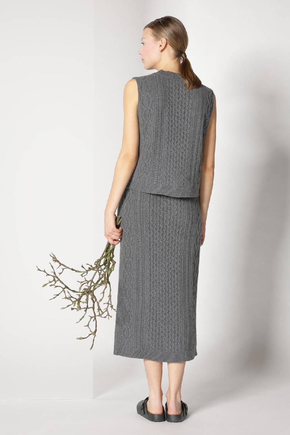 Sminfinity doubleface caban jacket + chilly cable top + chilly cable maxi skirt Begrenzte Freigabe