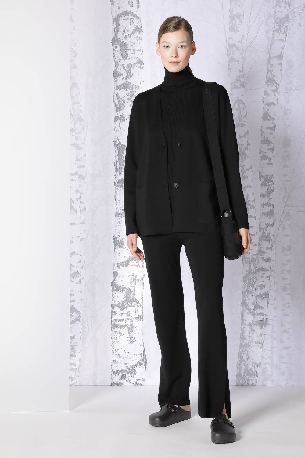 Sminfinity milano slitted jacket + extrafine rib turtle + milano slitted pants Super Rabatt