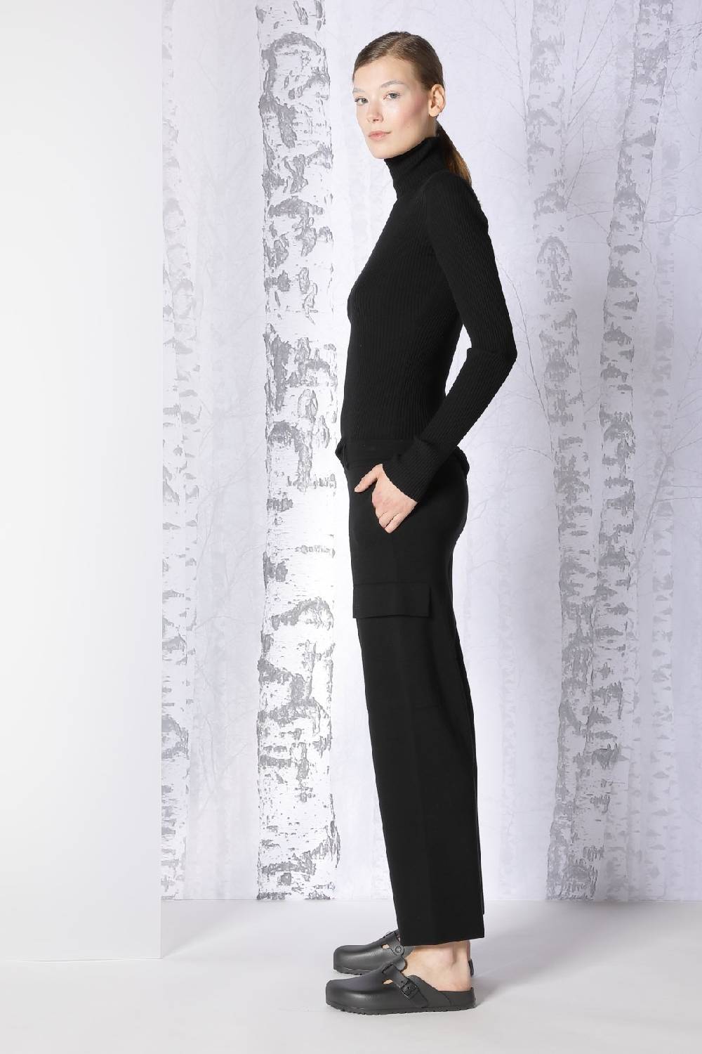 Sminfinity extrafine rib turtle + milano cropped cargo pants Riesige Rabatte