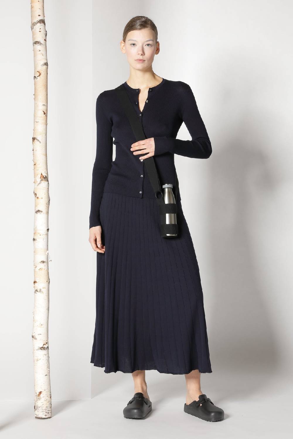 Sminfinity silky rib crew cardi + silky rib skirt Im Verkauf