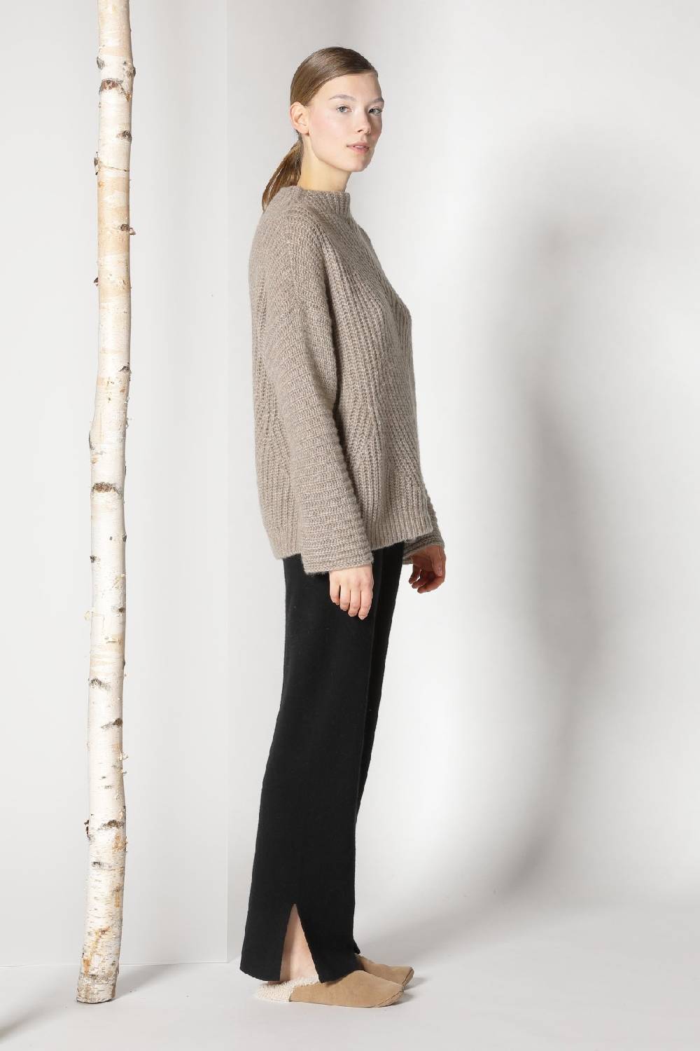 Sminfinity fluffy ribbed cone jumper + pure slitted pants 50% Rabatt für begrenzte Zeit