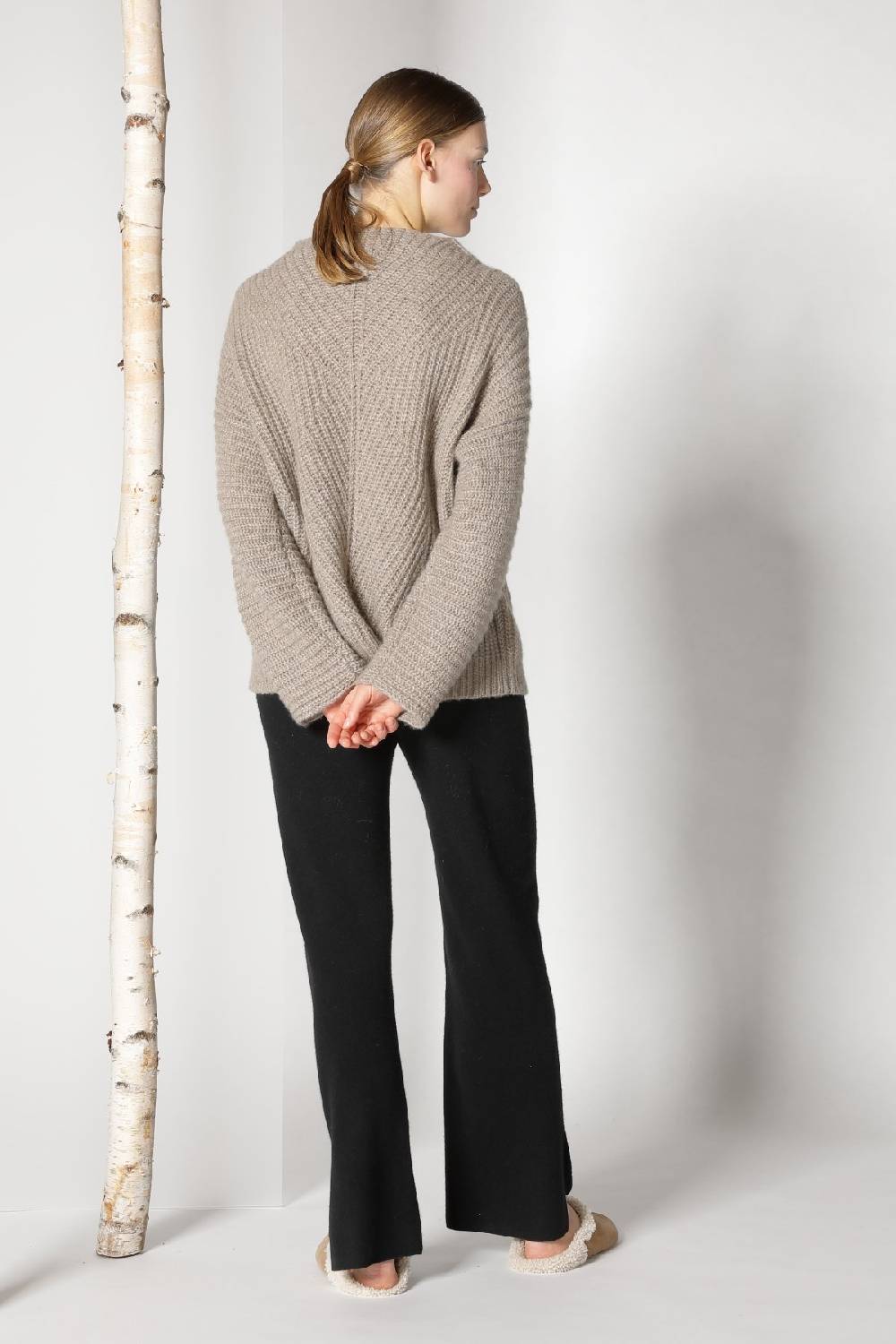 Sminfinity fluffy ribbed cone jumper + pure slitted pants 50% Rabatt für begrenzte Zeit