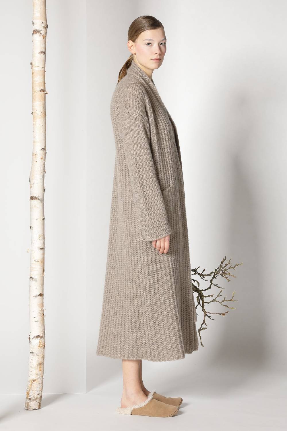 Sminfinity fluffy ribbed maxi coat + fluffy 1 Ply tank dress Rabatte dieses Monats