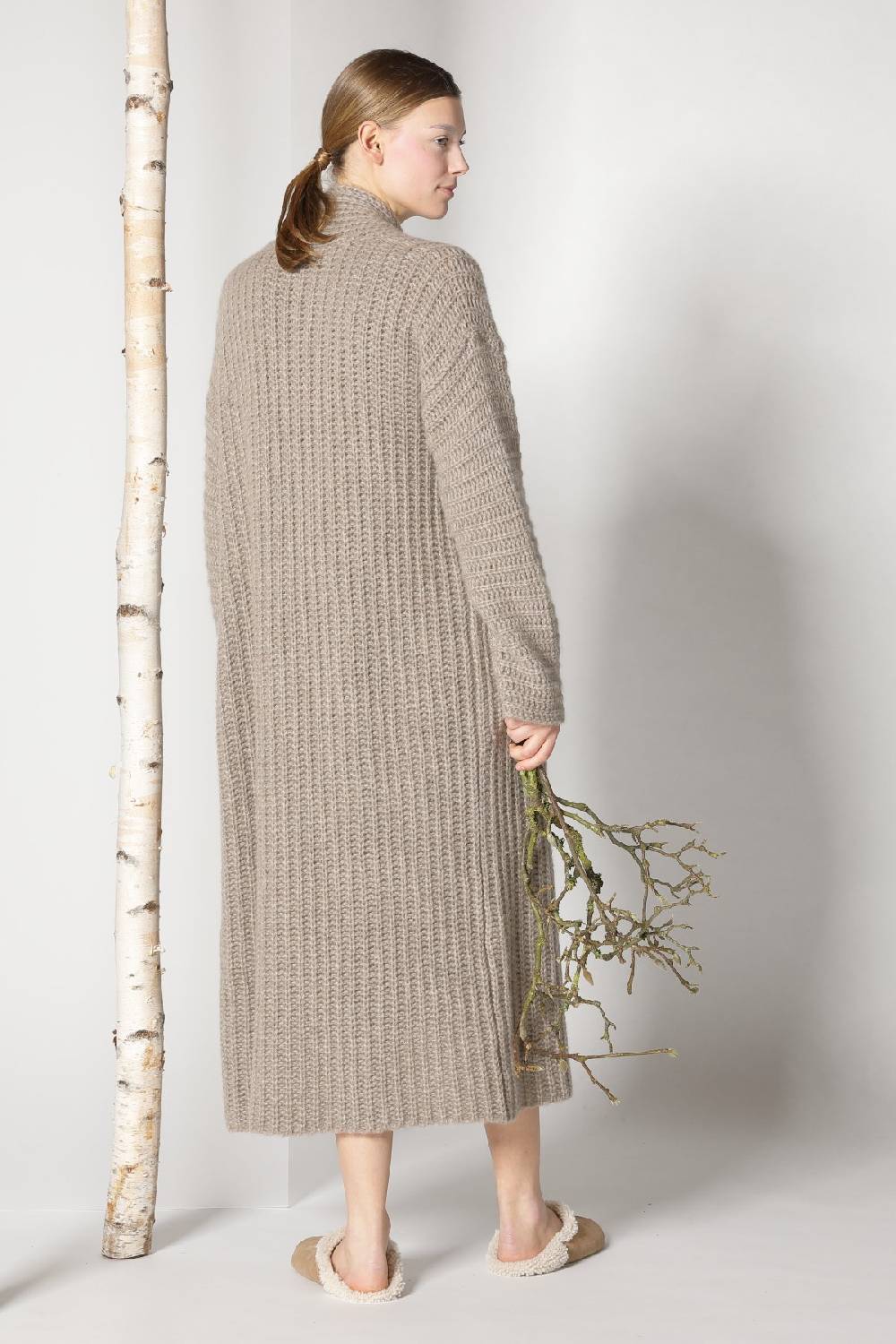 Sminfinity fluffy ribbed maxi coat + fluffy 1 Ply tank dress Rabatte dieses Monats