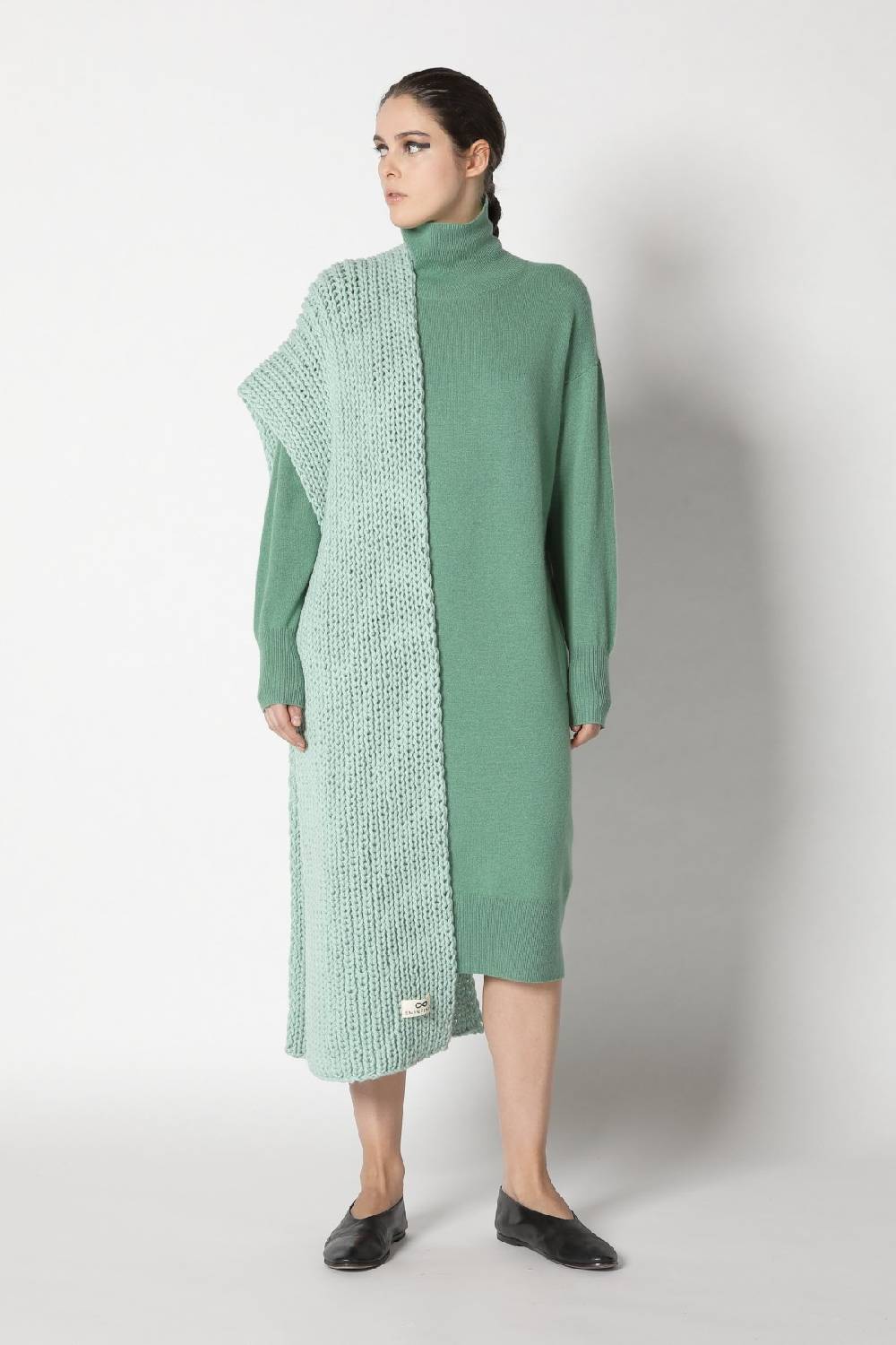 Sminfinity infinite turtle dress + loosely 1x1 rib scarf Fabrik Onlineshop