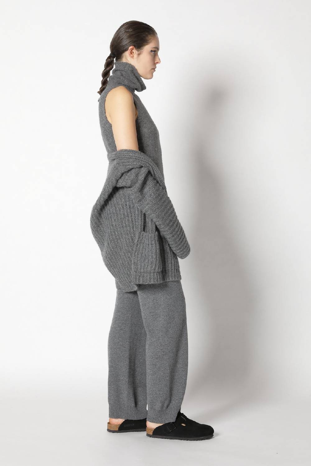 Sminfinity fluffy turtle top + fluffy rib jacket + infinite palazzo pants Heißer Verkauf