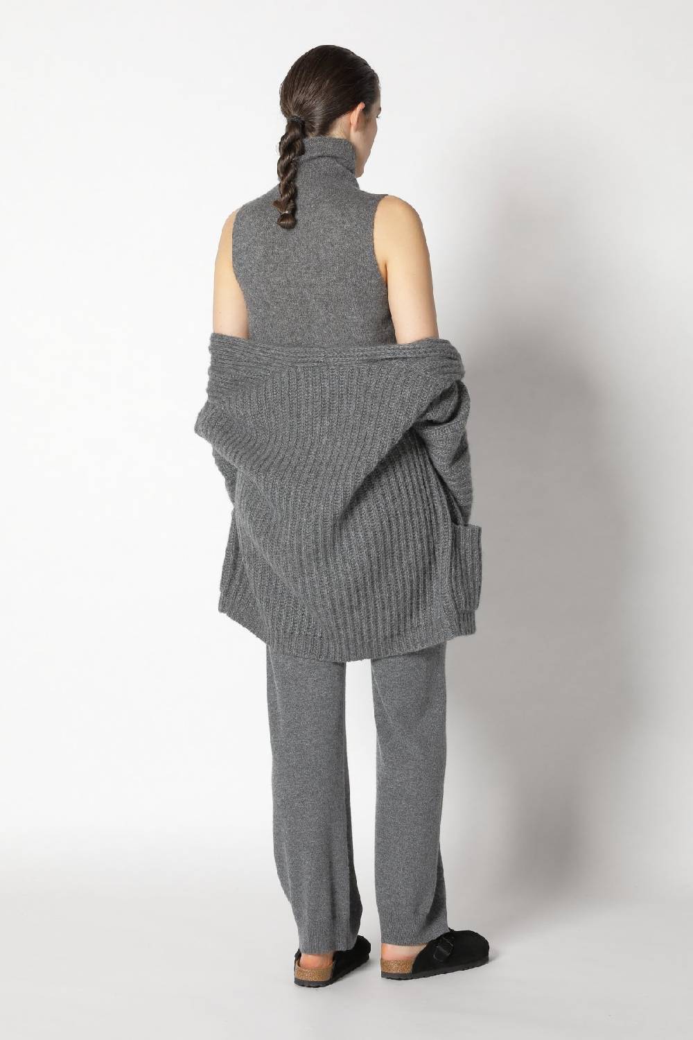 Sminfinity fluffy turtle top + fluffy rib jacket + infinite palazzo pants Heißer Verkauf