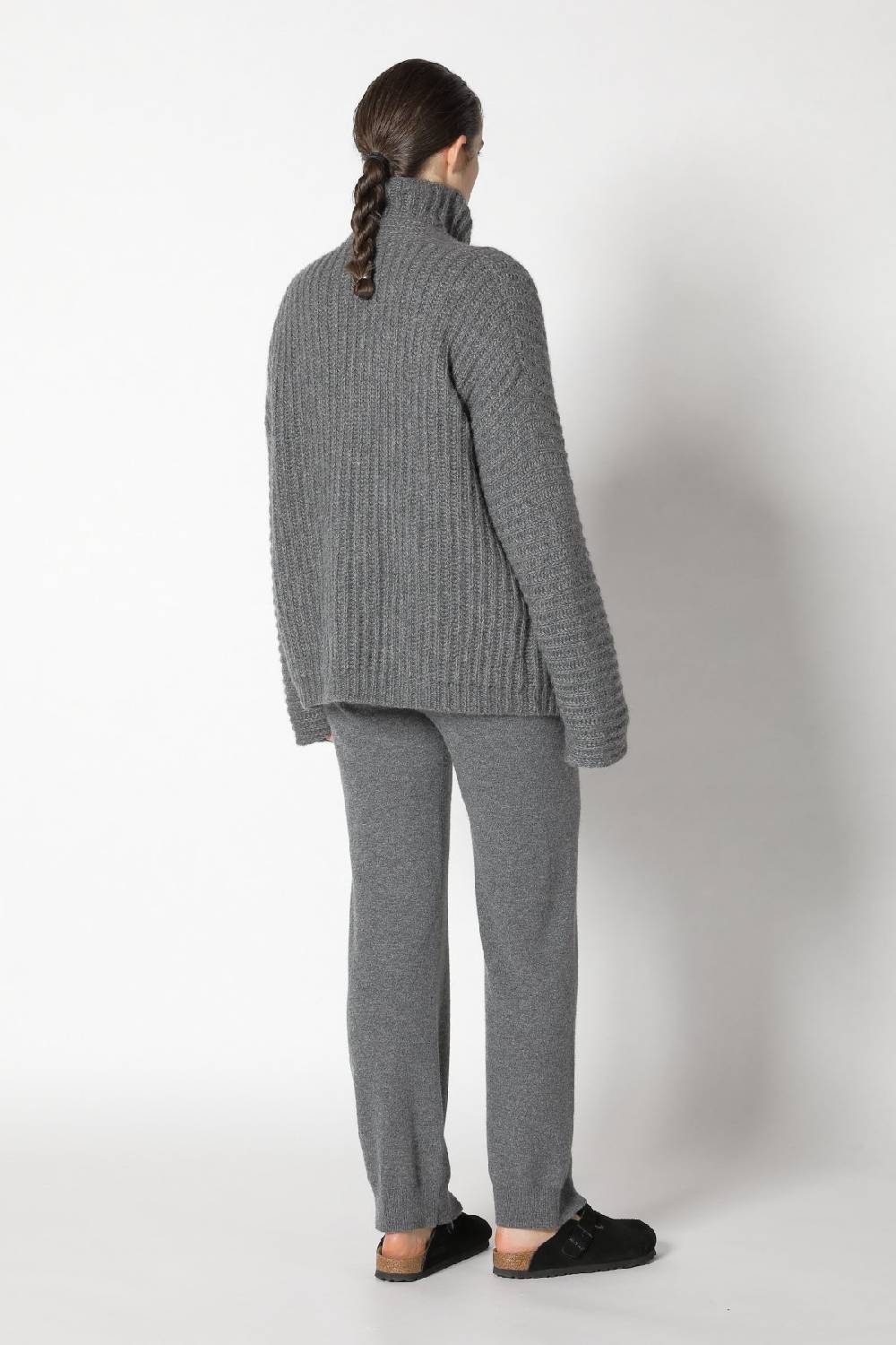 Sminfinity fluffy rib jacket + fluffy rib turtle + infinite palazzo pants Neueste Mode