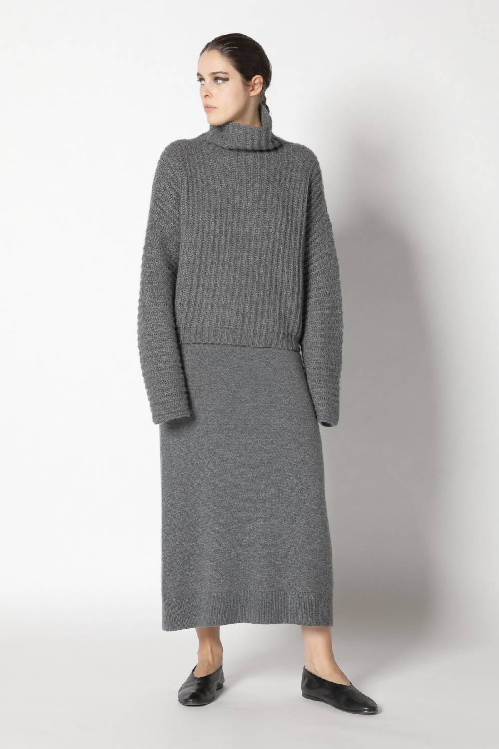 Sminfinity fluffy rib turtle + pure A skirt Online Outlet