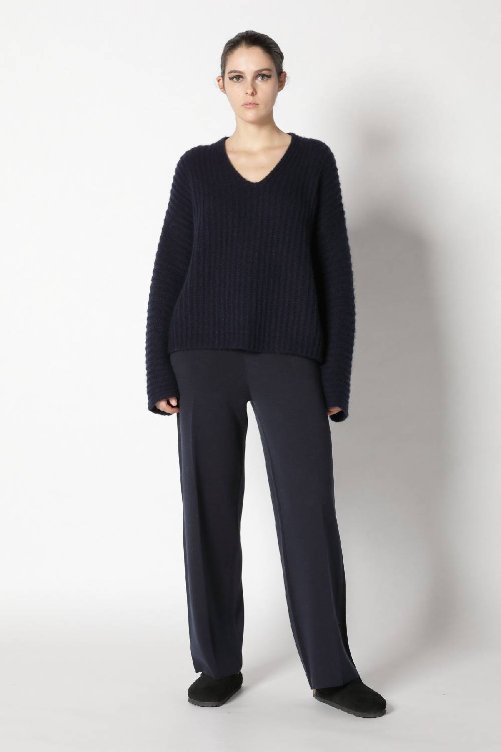 Sminfinity fluffy rib v neck + fluffy triangle + infinite palazzo pants Exklusive Angebote