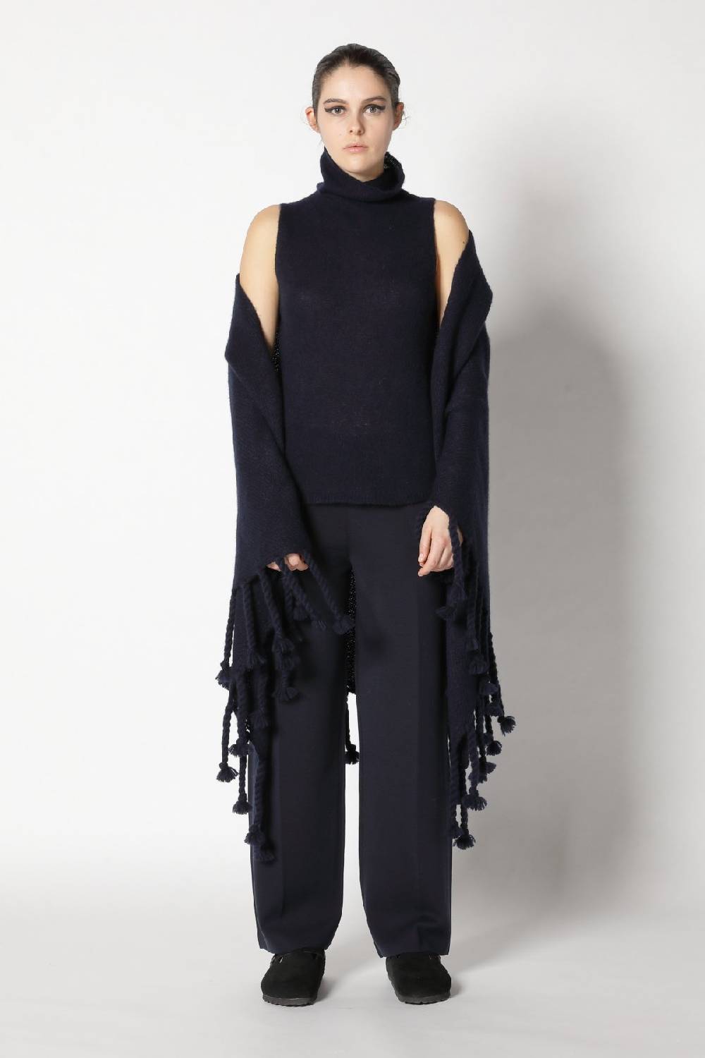 Sminfinity fluffy turtle top + fluffy triangle + silky suit pants Bestseller