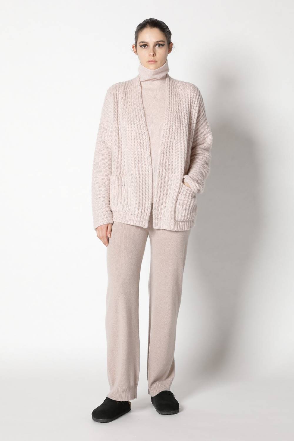 Sminfinity fluffy rib jacket + fluffy turtle top + infinite palazzo pants Tägliche Deals