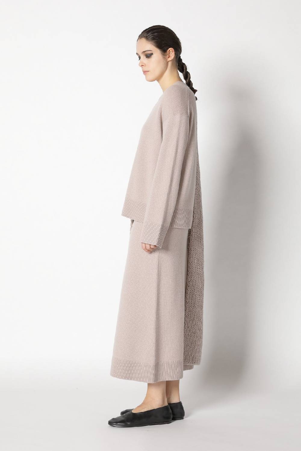 Sminfinity pure V neck + loosely 1x1 rib scarf + pure A skirt Super Sparpreis