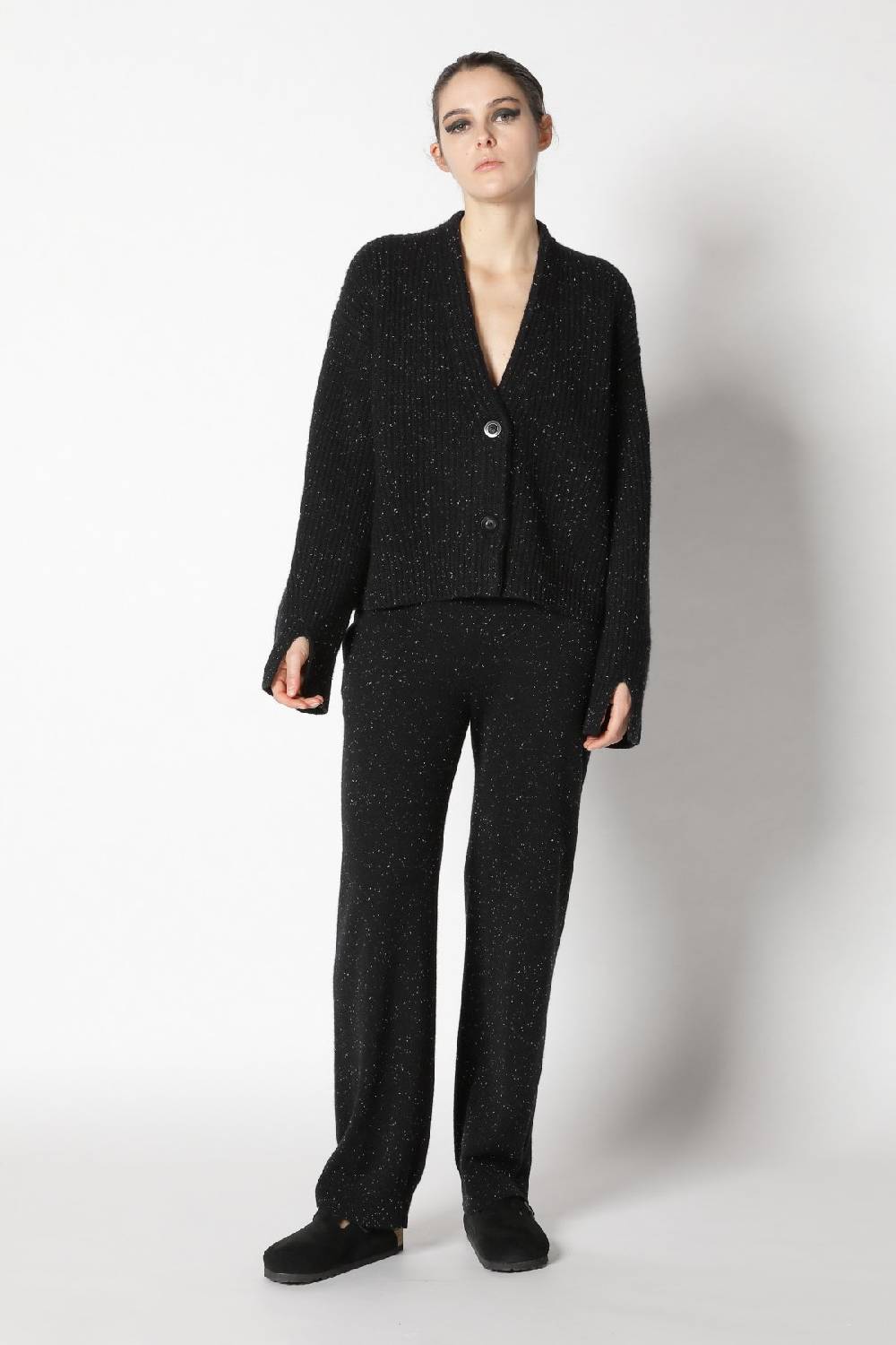 Sminfinity icon rib cardigan + infinite palazzo pants Neueste Stile